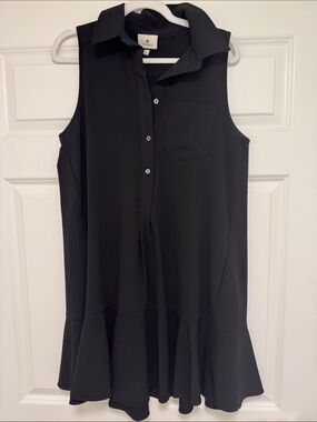 Tuckernuck Sleeveless Black Collared dress